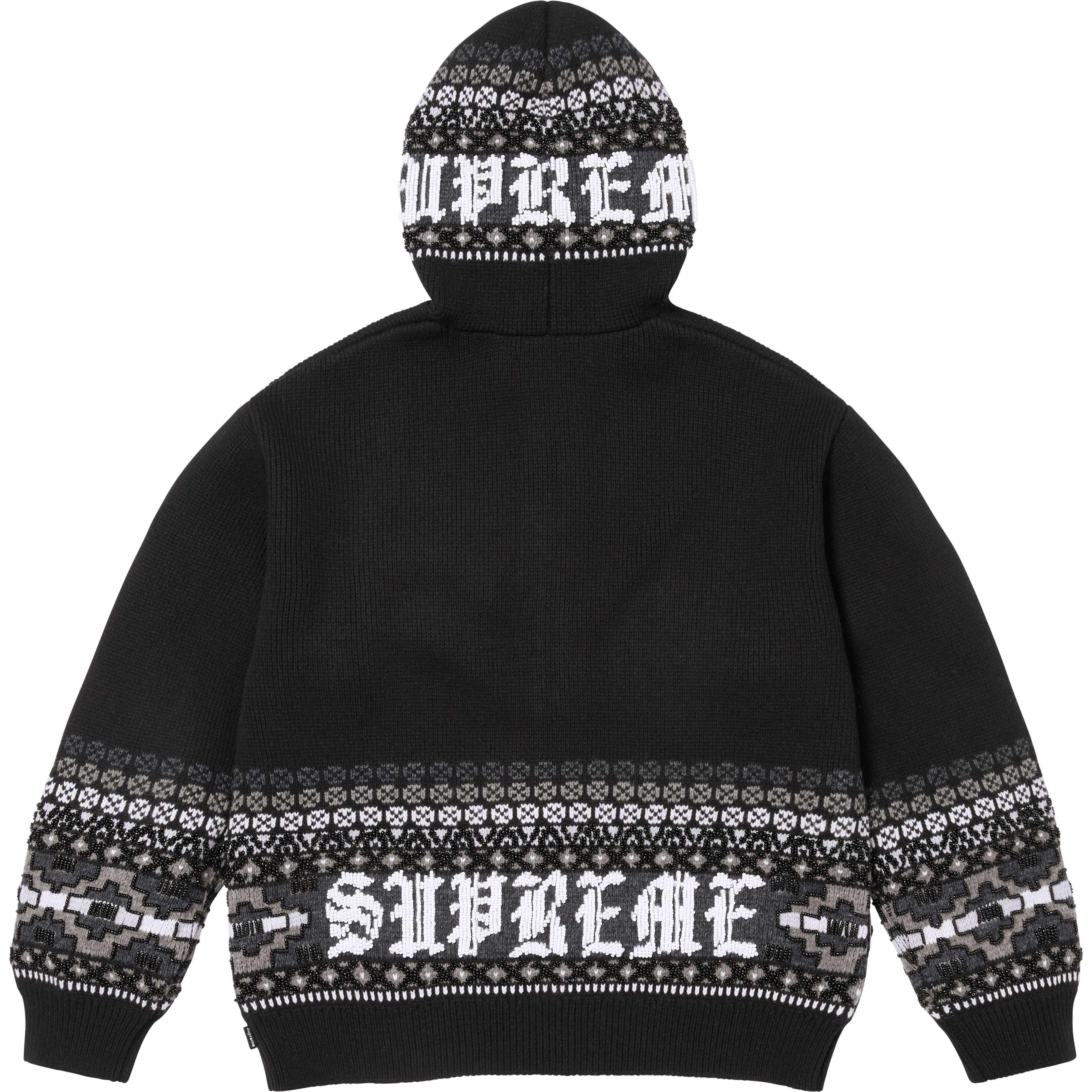 Beaded Zip Up Hooded Sweater view 4